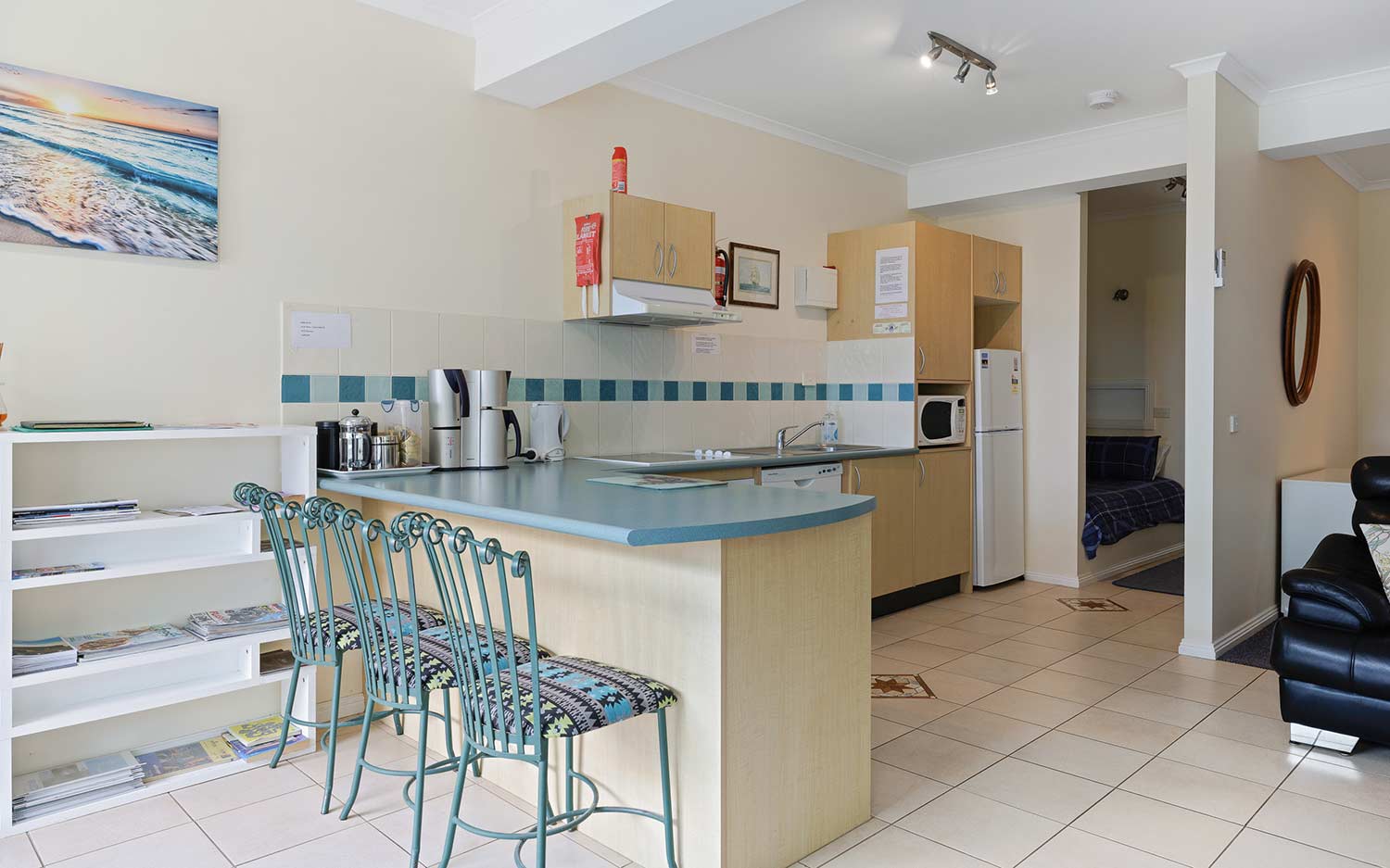 The Black Dolphin Apartment – the kitchen is well appointed with all appliances